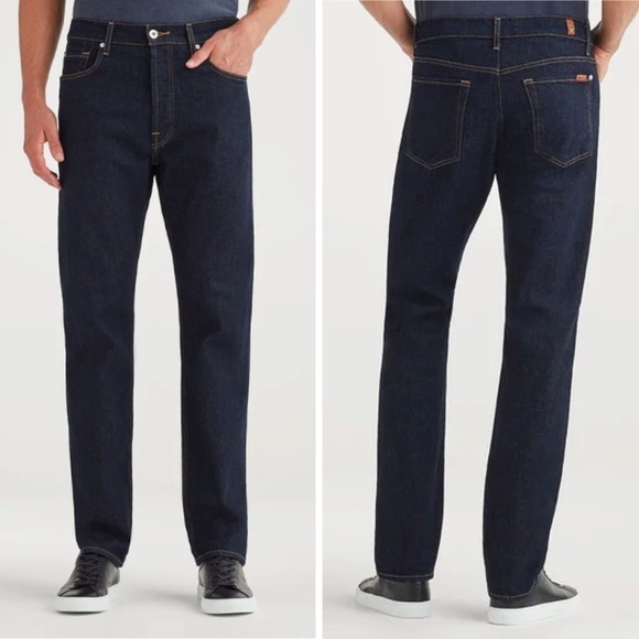 7FAMK Straight Leg Dark Denim Men Jeans Classic 38